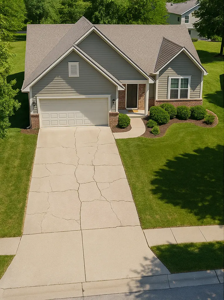 Driveway during paving