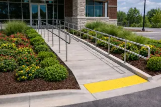 ADA-compliant concrete accessibility ramp