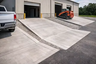 Commercial concrete ramp installation