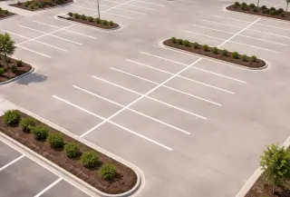 Industrial concrete parking lot