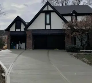 Finished concrete driveway