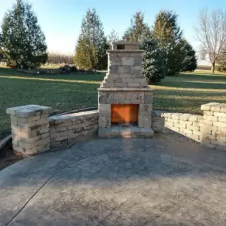 Elegant outdoor fireplace