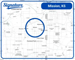 Concrete services area map for Mission and surrounding neighborhoods