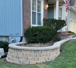 Small front yard retaining wall in Merriam
