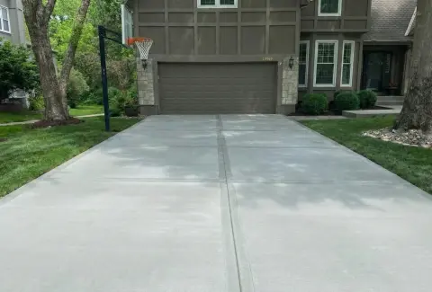 Modern concrete driveway with clean finish