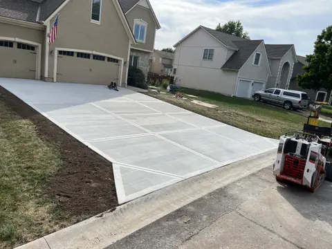 Three car concrete driveway in Overland Park, KS