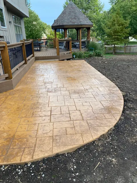 Stamped concrete patio installation in Kansas City metro