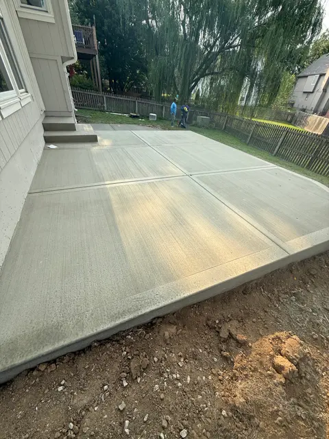 Broom finished backyard concrete patio in Shawnee, KS