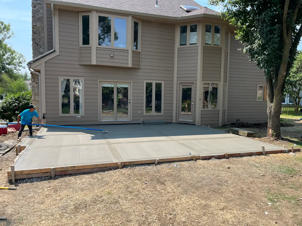 Concrete patio wet finish